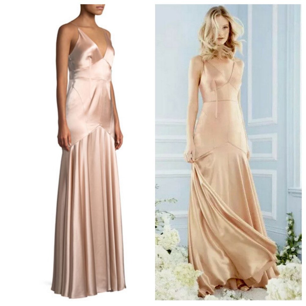JILL STUART Satin V-Neck Sleeveless Corset Gown - Picture 5 of 14